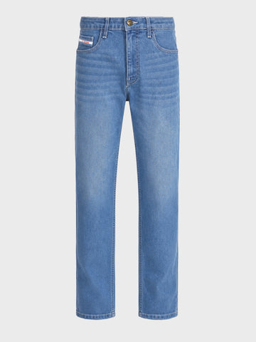 Men's Blue Slim Fit Solid Casual Jeans