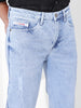 Men's Light Blue Slim Fit Solid Casual Jeans