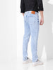 Men's Light Blue Slim Fit Solid Casual Jeans
