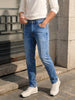 Men's Blue Slim Fit Solid Casual Jeans