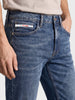 Men's Navy Blue Slim Fit Solid Street Wear Jeans