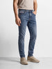 Men's Navy Blue Slim Fit Solid Street Wear Jeans