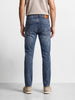 Men's Navy Blue Slim Fit Solid Street Wear Jeans