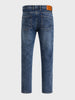 Men's Navy Blue Slim Fit Solid Street Wear Jeans