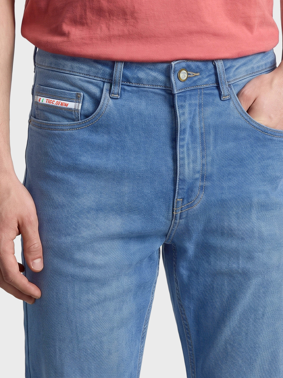 Men's Navy Slim Fit Solid Casual Jeans