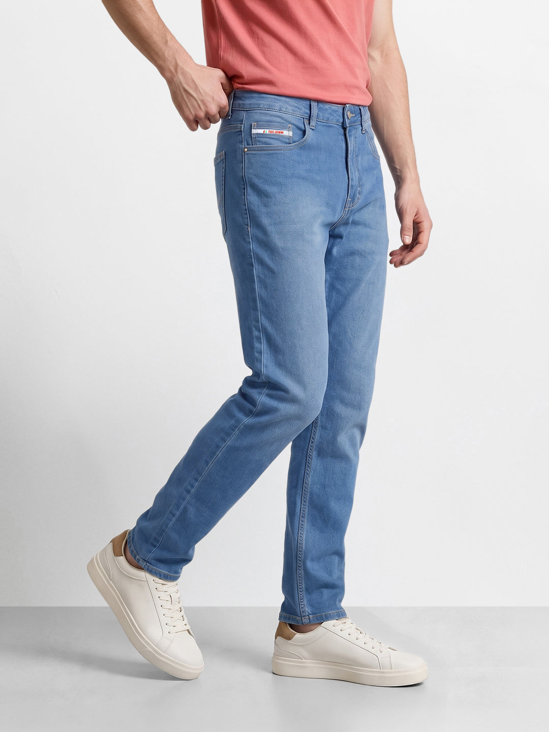 Men's Navy Slim Fit Solid Casual Jeans