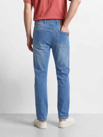 Men's Navy Slim Fit Solid Casual Jeans