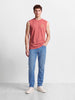 Men's Navy Slim Fit Solid Casual Jeans