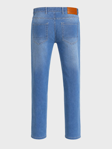 Men's Navy Slim Fit Solid Casual Jeans