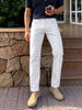Men's White Slim Fit Solid Casual Jeans