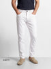 Men's White Slim Fit Solid Casual Jeans