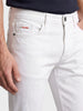 Men's White Slim Fit Solid Casual Jeans