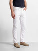 Men's White Slim Fit Solid Casual Jeans