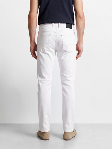 Men's White Slim Fit Solid Casual Jeans