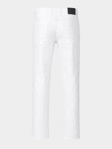 Men's White Slim Fit Solid Casual Jeans