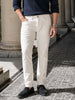 Men's White Slim Fit Solid Mid-Rise Stretchable Jeans
