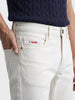 Men's White Slim Fit Solid Mid-Rise Stretchable Jeans