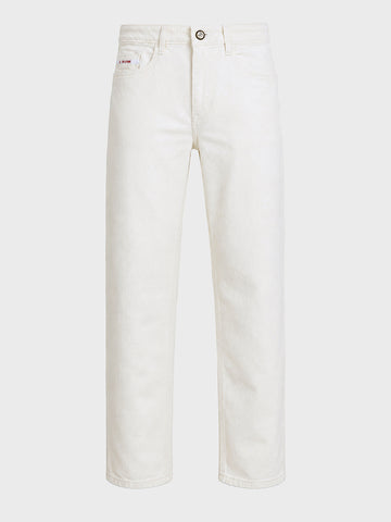 Men's White Slim Fit Solid Mid-Rise Stretchable Jeans