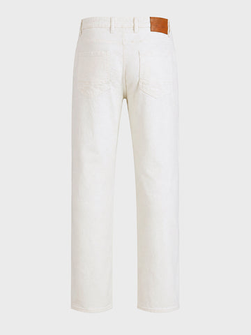 Men's White Slim Fit Solid Mid-Rise Stretchable Jeans