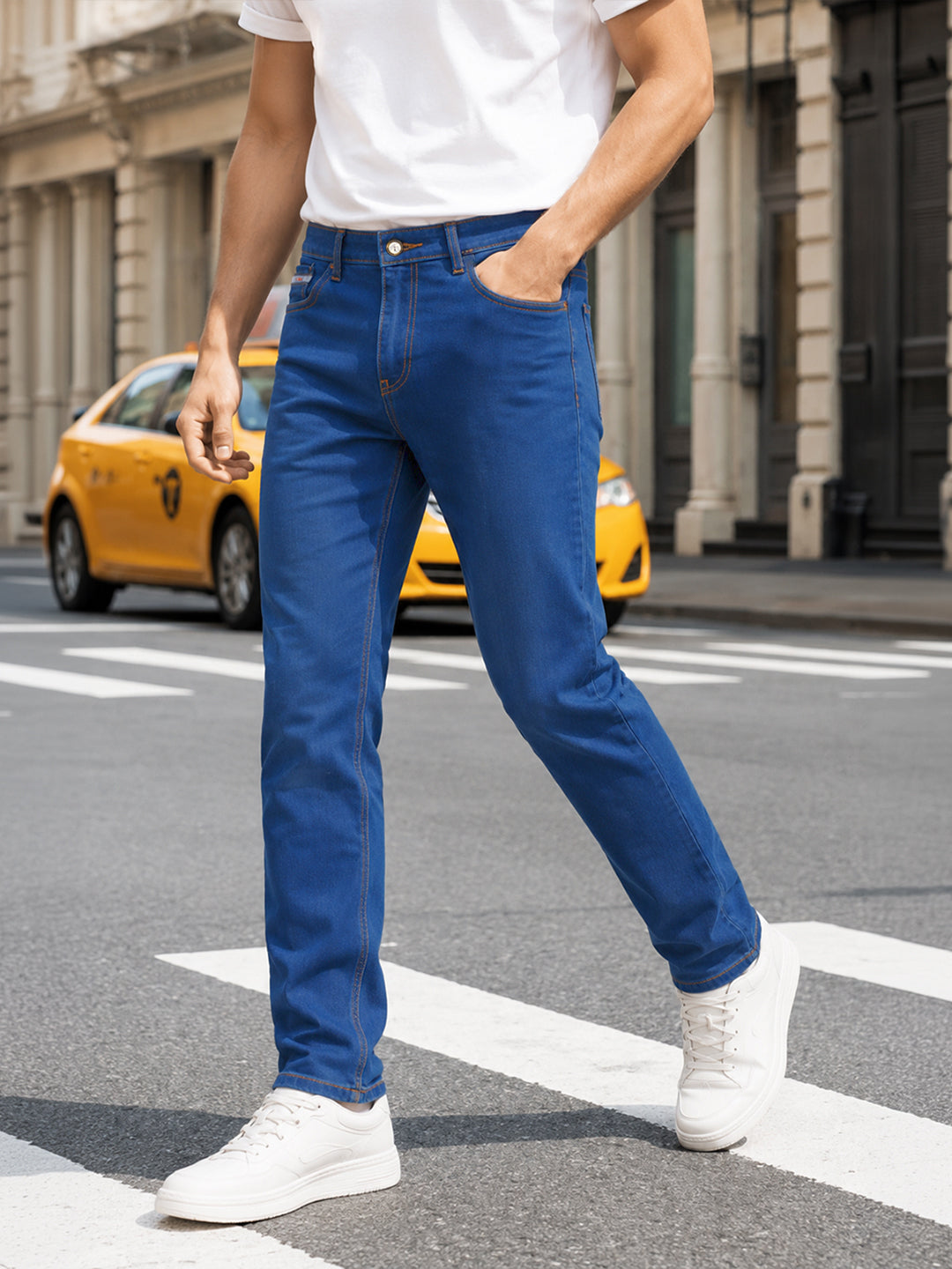 Men's Midnight Navy Slim Fit Solid Casual Jeans