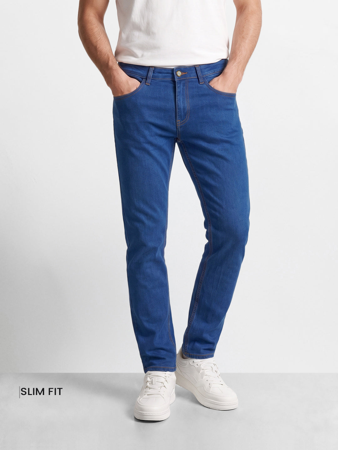 Men's Midnight Navy Slim Fit Solid Casual Jeans