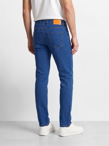 Men's Midnight Navy Slim Fit Solid Casual Jeans