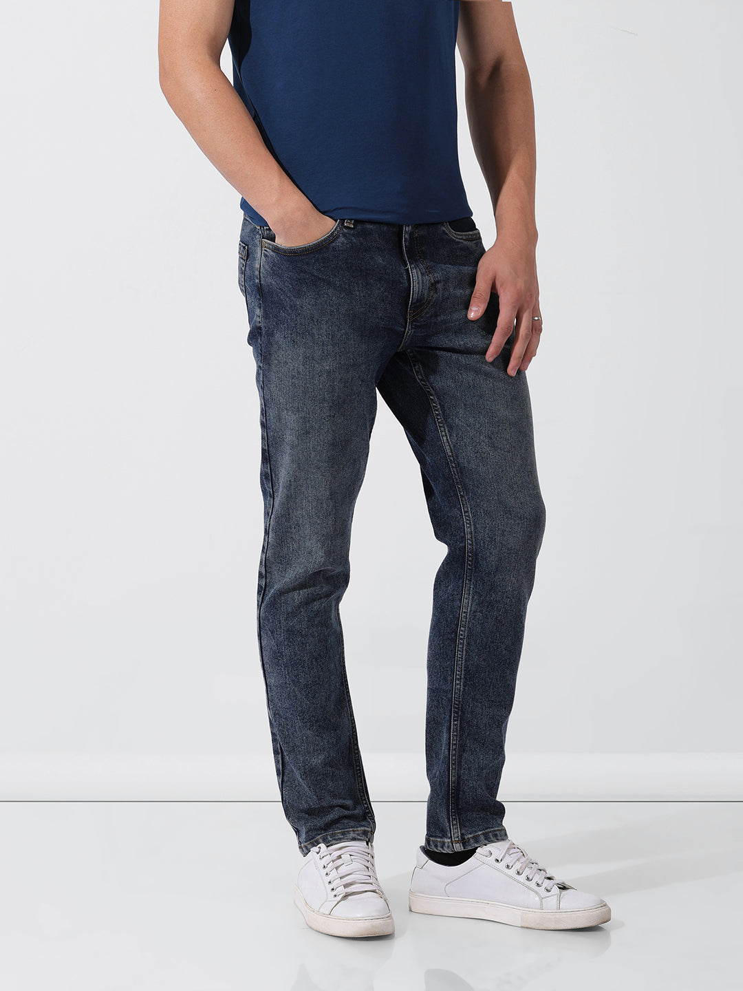 Men's Blue Slim Fit Casual Jeans