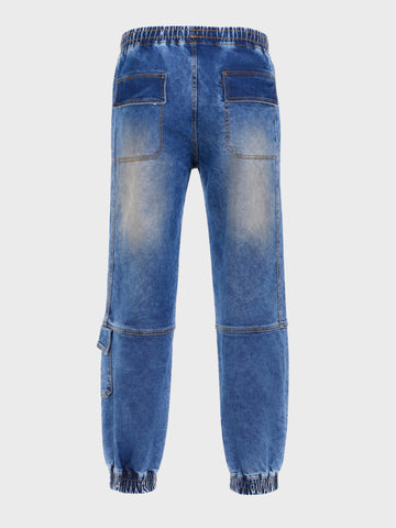 Men's Blue Loose Fit Solid Street Wear Jeans