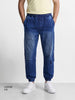 Men's Blue Loose Fit Solid Street Wear Jeans