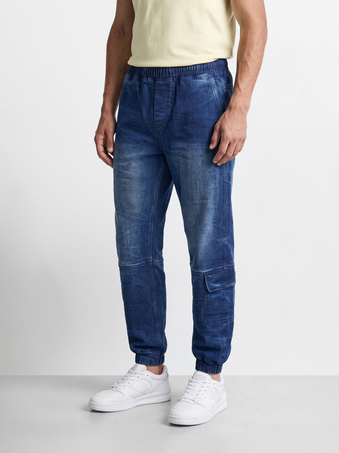 Men's Blue Loose Fit Solid Street Wear Jeans