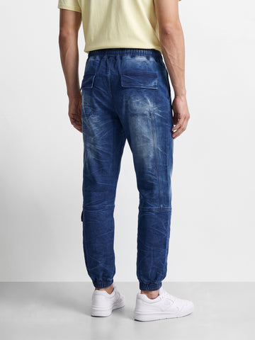 Men's Blue Loose Fit Solid Street Wear Jeans