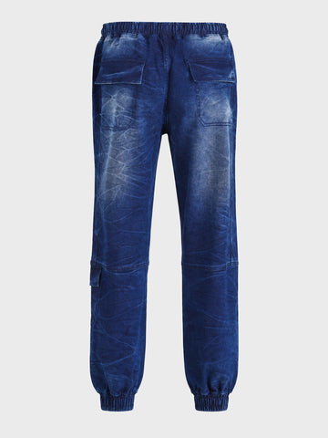 Men's Blue Loose Fit Solid Street Wear Jeans