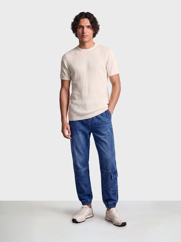 Men's Blue Loose Fit Solid Street Wear Jeans