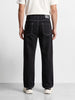 Men's Black Baggy Fit Solid Utility Jeans