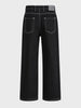 Men's Black Baggy Fit Solid Utility Jeans