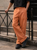 Men's Brown Baggy Fit Solid Retro Wear Jeans