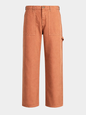 Men's Brown Baggy Fit Solid Retro Wear Jeans