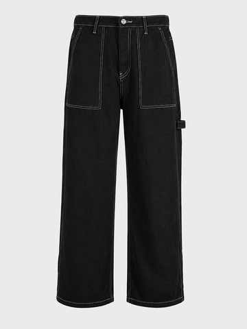 Men's Black Baggy Fit Solid Street Wear Joggers