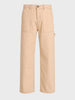 Men's Cream Relaxed Fit Solid Street Wear Jeans