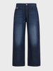 Men's Navy Baggy Fit Solid Mid-Rise Stretchable Jeans