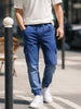 Men's Blue Regular Fit Solid Street Wear Jeans