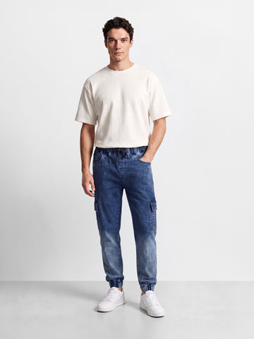 Men's Blue Regular Fit Solid Street Wear Jeans