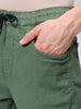 Men's Green Regular Fit Ombre Mid-Rise Stretchable Denim Cargo Joggers