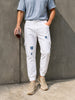 Men's White Regular Fit Solid Street Wear Jeans
