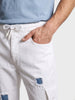Men's White Regular Fit Solid Street Wear Jeans