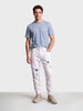 Men's White Regular Fit Solid Street Wear Jeans