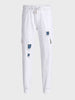 Men's White Regular Fit Solid Street Wear Jeans