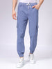 Men's Teal Regular Fit Overdyed Mid-Rise Stretchable Denim Cargo Joggers