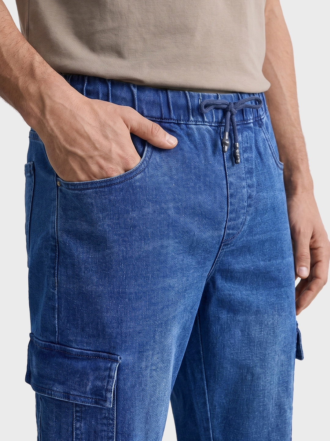 Men's Blue Regular Fit Solid Street Wear Jeans