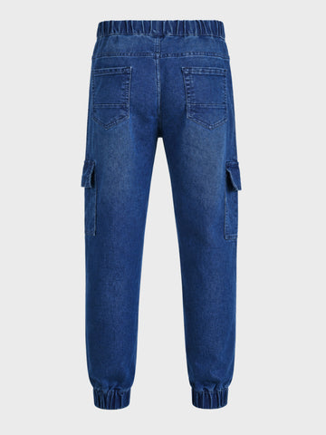 Men's Blue Regular Fit Solid Street Wear Jeans